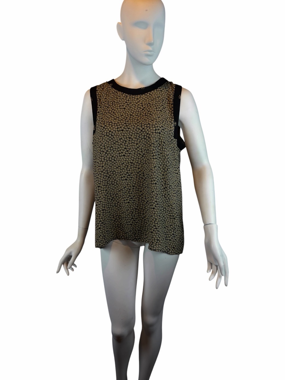 VTG Christina James NY Viscose ? Camel Desert Print Top Size L USA Made #3410